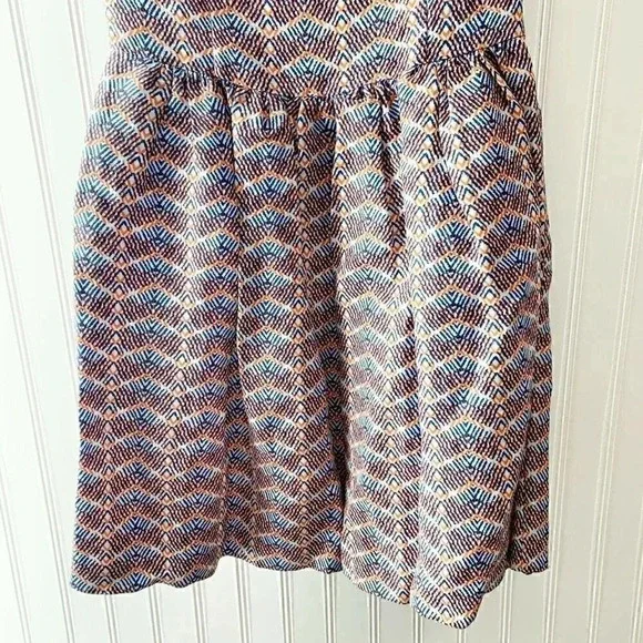 Joie Meriel Silk Blend Chevron Print Flare Dress - Picture 5 of 7